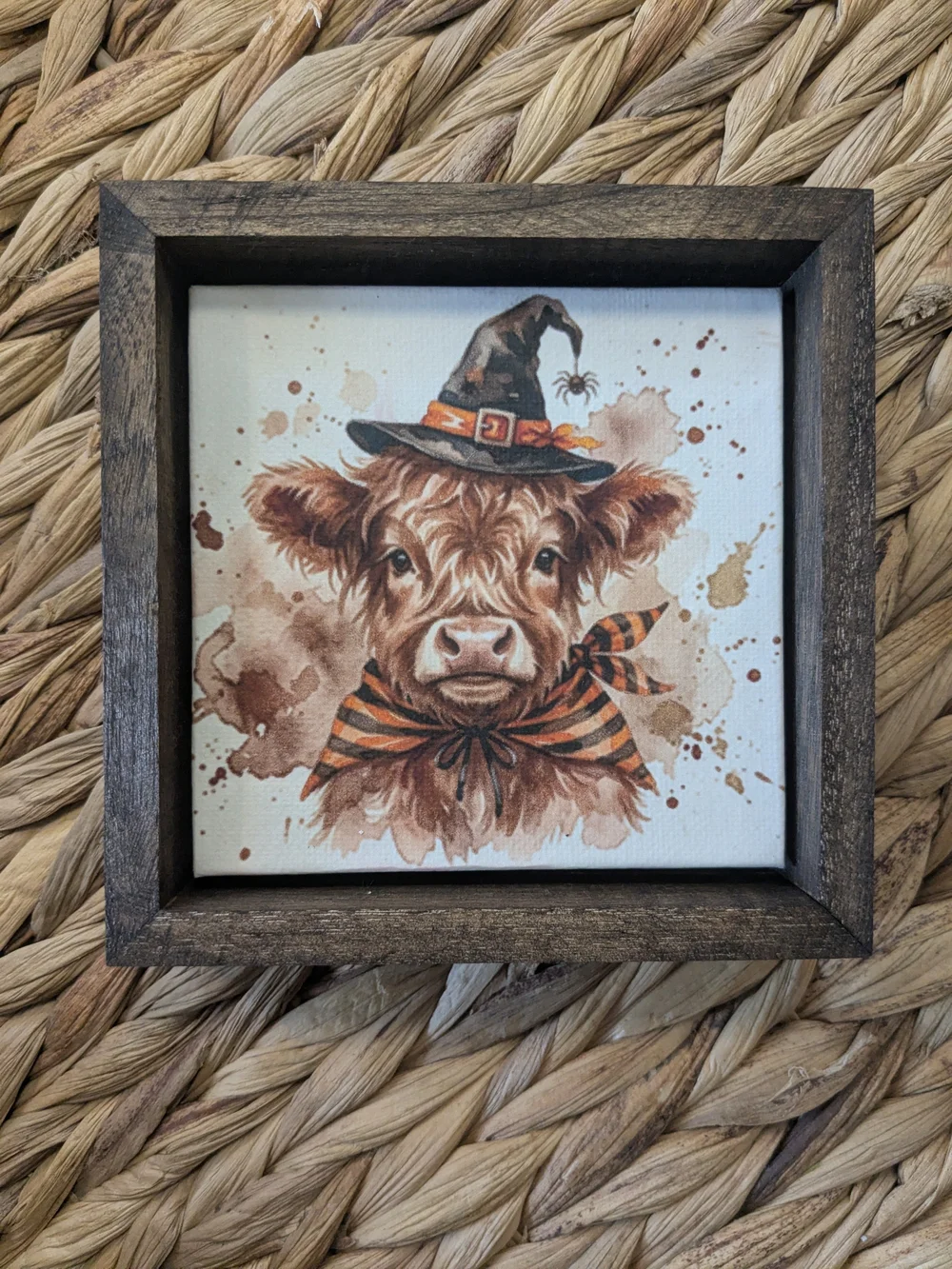 Halloween Highland Cow Shelf Sitter Sign